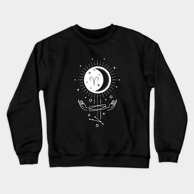 ARIES Zodiac sign art Crewneck Sweatshirt by nanaminhae